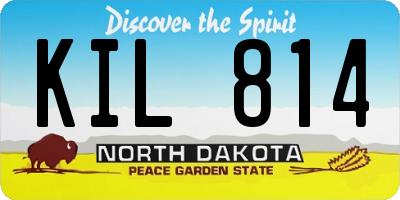 ND license plate KIL814
