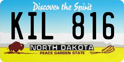 ND license plate KIL816