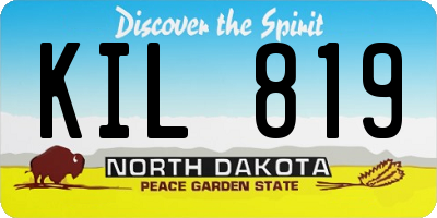 ND license plate KIL819