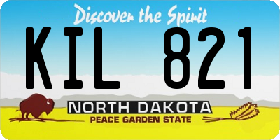 ND license plate KIL821