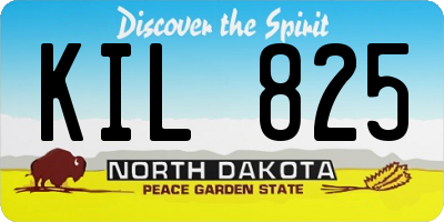 ND license plate KIL825