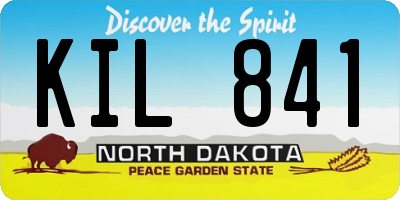ND license plate KIL841