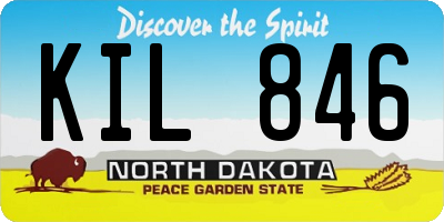 ND license plate KIL846