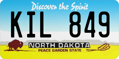 ND license plate KIL849