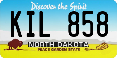 ND license plate KIL858