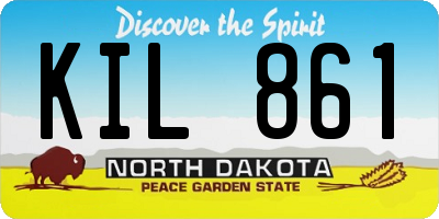 ND license plate KIL861