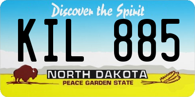 ND license plate KIL885