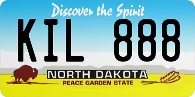 ND license plate KIL888
