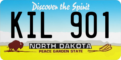ND license plate KIL901