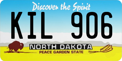 ND license plate KIL906