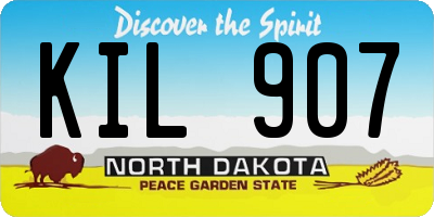 ND license plate KIL907