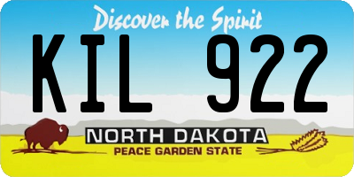 ND license plate KIL922