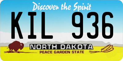 ND license plate KIL936
