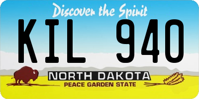 ND license plate KIL940