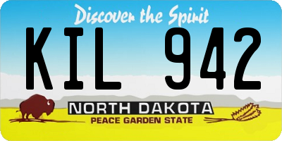 ND license plate KIL942