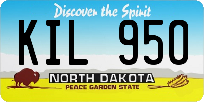 ND license plate KIL950