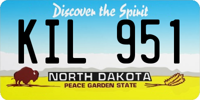 ND license plate KIL951