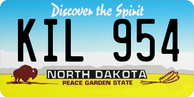 ND license plate KIL954