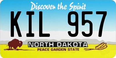 ND license plate KIL957
