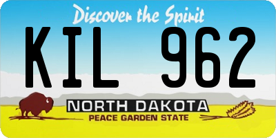 ND license plate KIL962