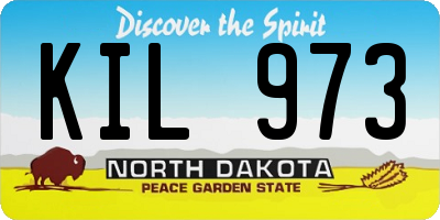 ND license plate KIL973