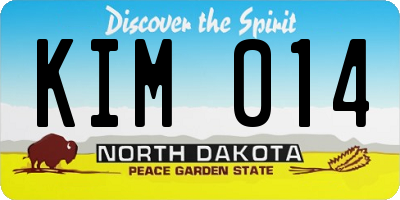 ND license plate KIM014