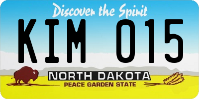 ND license plate KIM015