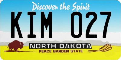 ND license plate KIM027