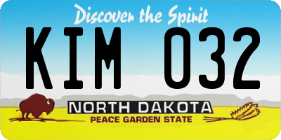 ND license plate KIM032