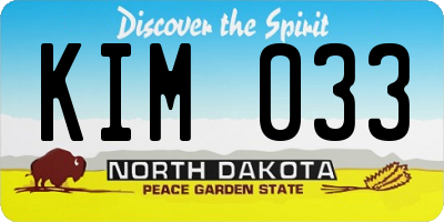ND license plate KIM033