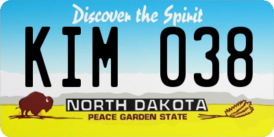 ND license plate KIM038