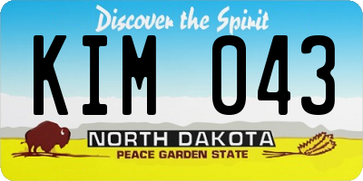 ND license plate KIM043