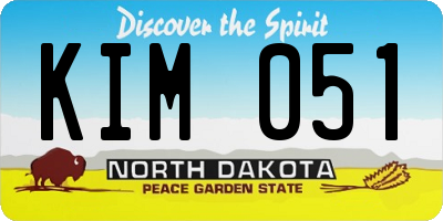 ND license plate KIM051