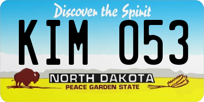 ND license plate KIM053