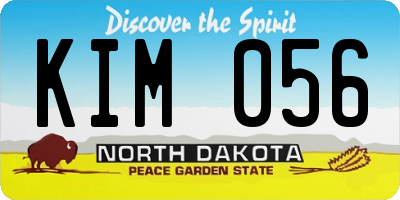 ND license plate KIM056