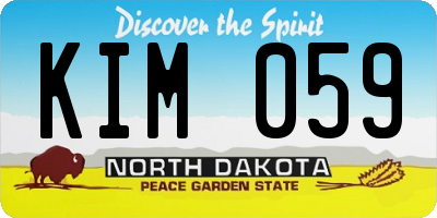 ND license plate KIM059