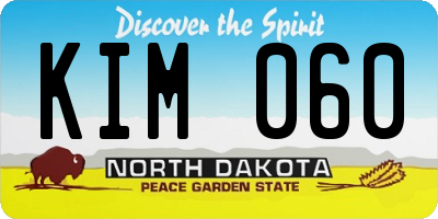 ND license plate KIM060