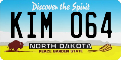 ND license plate KIM064