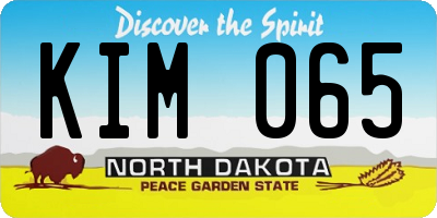 ND license plate KIM065
