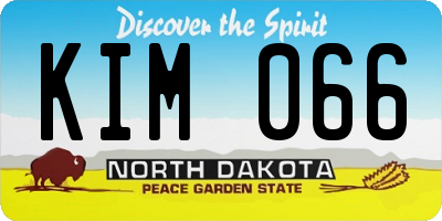 ND license plate KIM066
