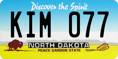 ND license plate KIM077
