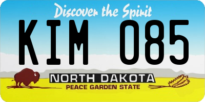 ND license plate KIM085