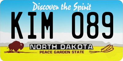 ND license plate KIM089