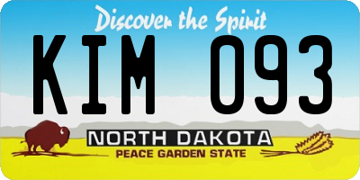 ND license plate KIM093