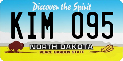 ND license plate KIM095