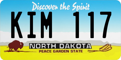 ND license plate KIM117