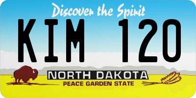 ND license plate KIM120