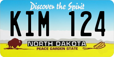 ND license plate KIM124