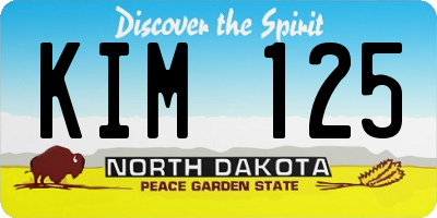 ND license plate KIM125