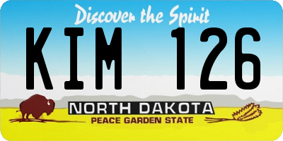 ND license plate KIM126